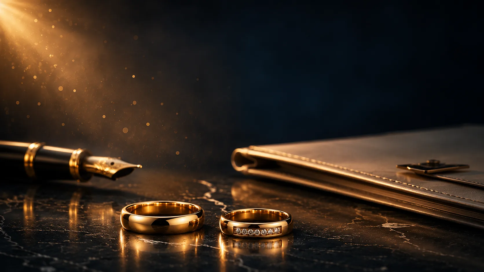 Alianças representando casamento e organização familiar